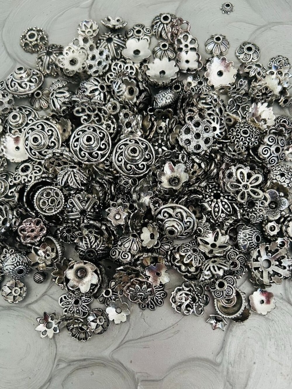Beads Caps in Silver - Assosrted Sizes